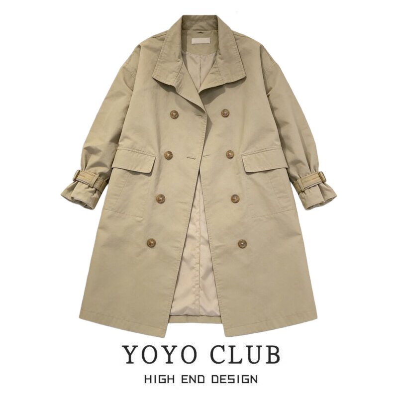 Brand Discount Stand-Up Collar Double-Breasted Trench Coat 2026 Autumn New Plus-Size Women's Mid-Length Jacket Coat Brand Discount Stand-Up Collar Double-Breasted Trench Coat 2026 Autumn New Plus-Size Women's Mid-Length Jacket Coat