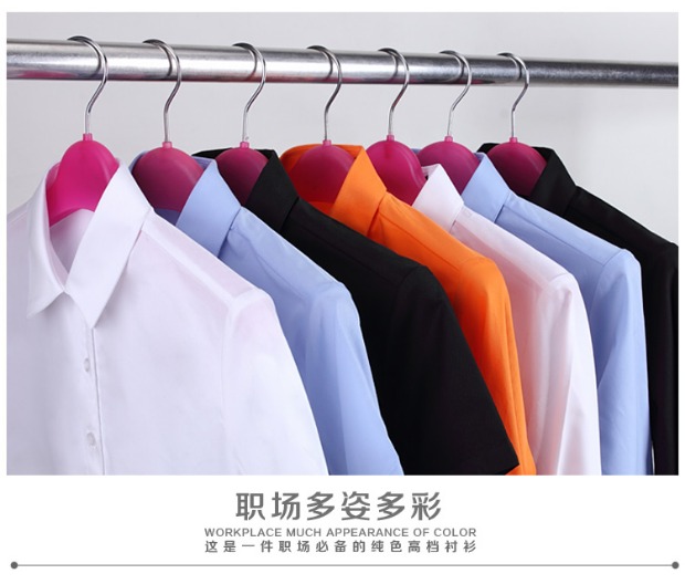 Áo sơ mi trắng nữ tay dài chuyên nghiệp phiên bản Hàn Quốc cộng với nhung dày cộng với cotton mùa đông ấm áp thon gọn quần lửng áo sơ mi nữ kiểu đẹp