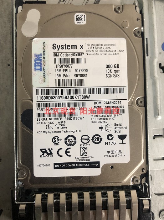 Original IBM 42D0637 42D0638 90Y8877 90Y8878 300G 10K SAS 6G drive