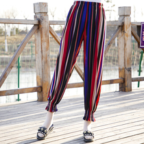 Summer ladies casual pants beach pants home casual nine-point Harlem pants beauty bar bloomers plus fat girl