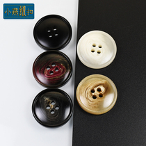 Woolen coat button resin black thin edge windbreaker button wild suit men and women clothes button accessories pants button