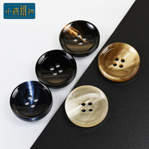 Bright pattern button black cashmere coat button windbreaker suit button accessories high-end blue sweater suit