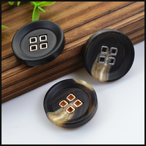 High-grade square four-eye coat button woolen button mens and womens wild cashmere suit jacket button sweater cardigan button