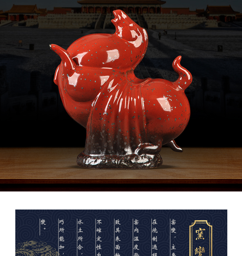 Jingdezhen ceramics variable glaze business needs new classical Chinese style gifts zodiac horses office decoration furnishing articles