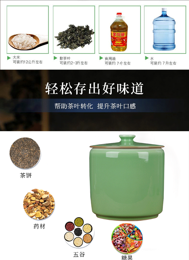 Jingdezhen hand - made ceramic POTS caddy fixings large deposit tea tea tea sealed cylinder storage warehouse of bread seven as cans