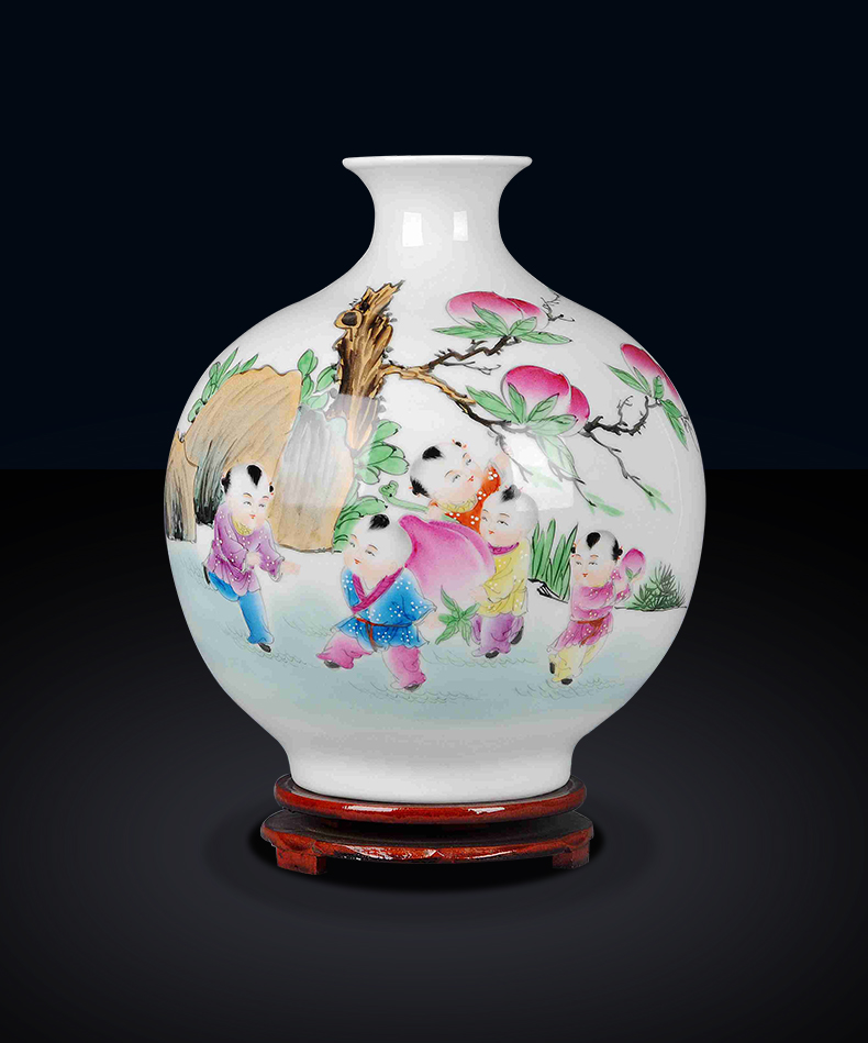 Jingdezhen ceramics new Chinese hand - made famous masterpieces vase household living room TV cabinet decorative furnishing articles flower arrangement