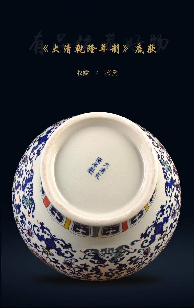 Jingdezhen ceramics antique hand - made sitting room adornment of new Chinese style new classic desktop furnishing articles of blue and white porcelain vase