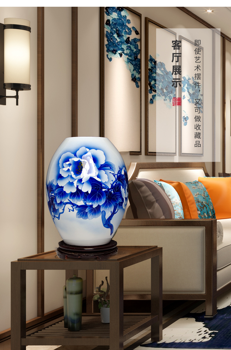 Jingdezhen ceramics hand - made vases, new Chinese style home sitting room porch rich ancient frame TV ark adornment furnishing articles