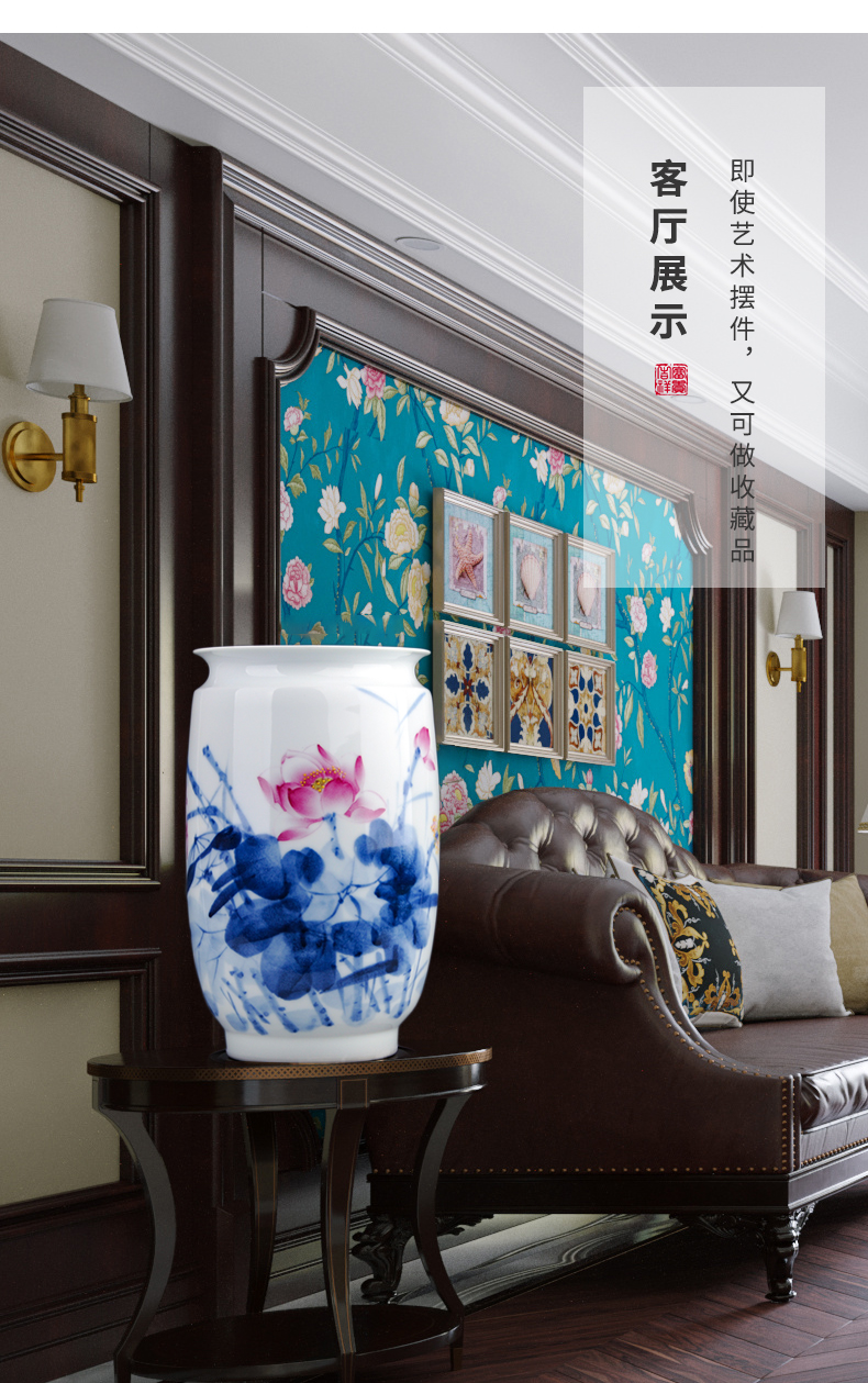 Jingdezhen ceramics hand - made porcelain dou colored vases, new Chinese style household, sitting room adornment handicraft furnishing articles arranging flowers