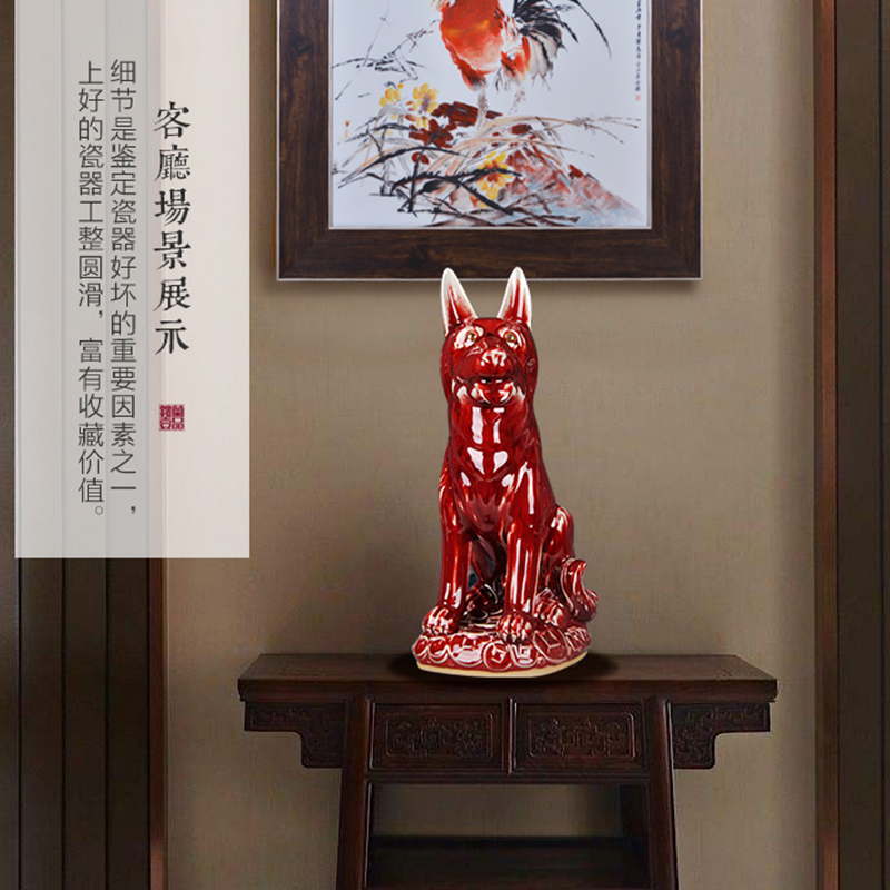 Jun porcelain of jingdezhen ceramics new sitting room decoration rich ancient frame study desk of Chinese style household furnishing articles