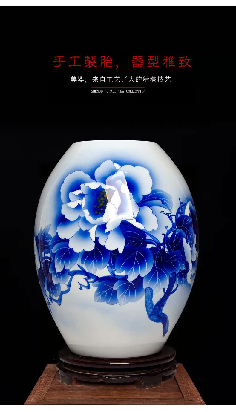 Jingdezhen ceramics hand - made vases, new Chinese style home sitting room porch rich ancient frame TV ark adornment furnishing articles