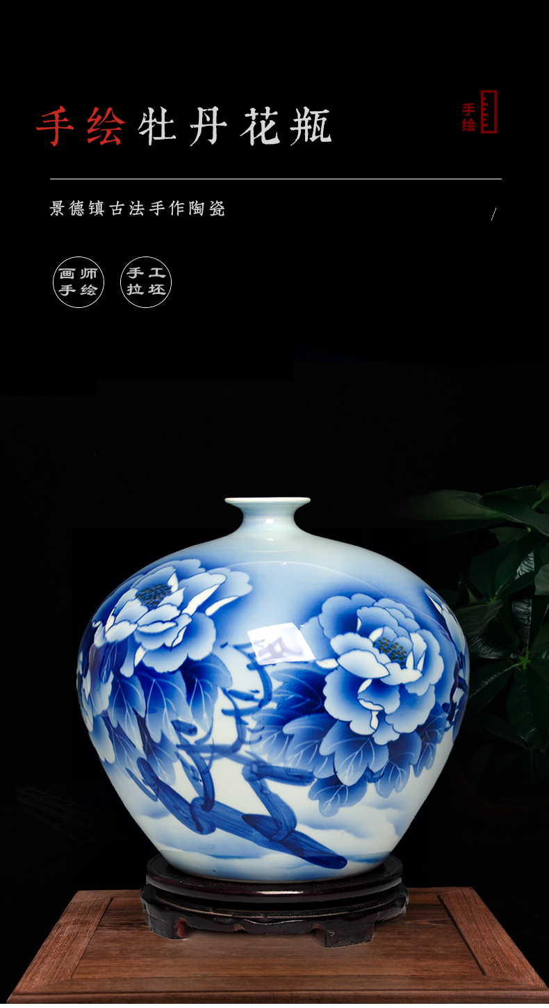 Jingdezhen ceramics hand - made vases, new Chinese style home sitting room porch rich ancient frame TV ark adornment furnishing articles