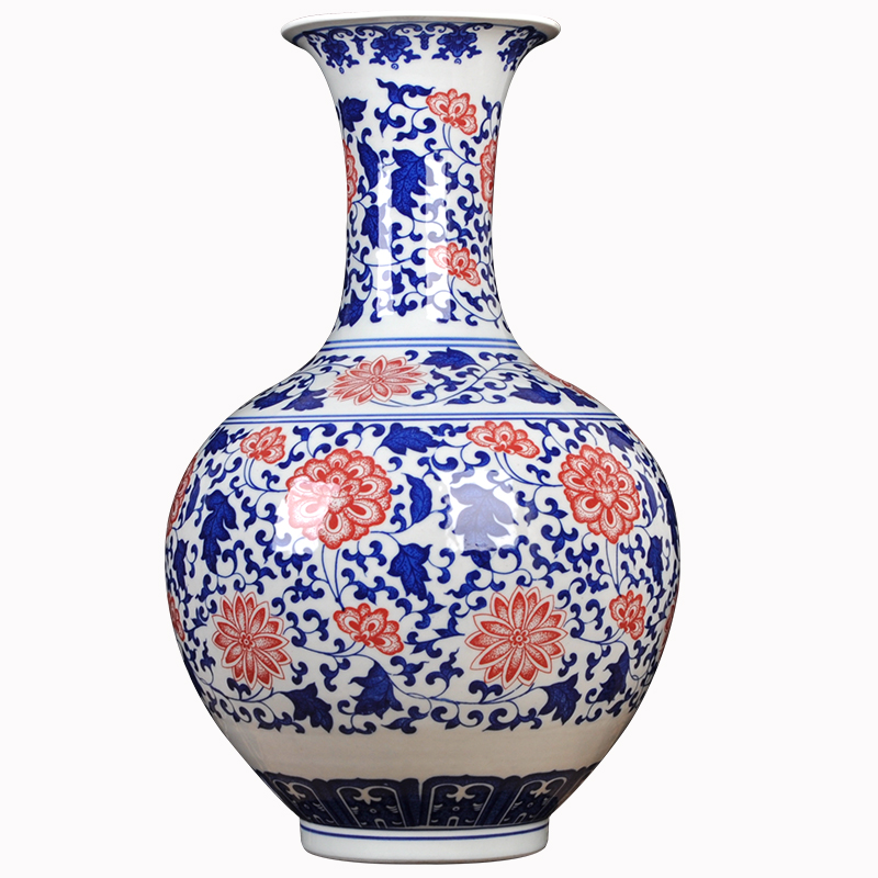 Jingdezhen blue and white ceramics youligong vase Chinese style household adornment archaize home furnishing articles [large]