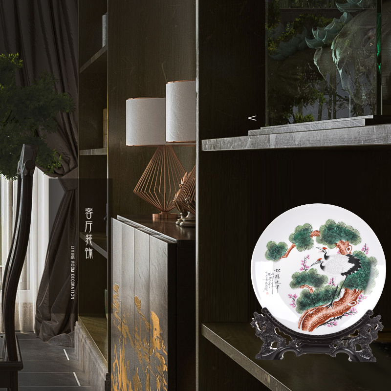 Decoration of jingdezhen ceramics hang dish hand new Chinese style classical Decoration plate of the sitting room porch handicraft furnishing articles