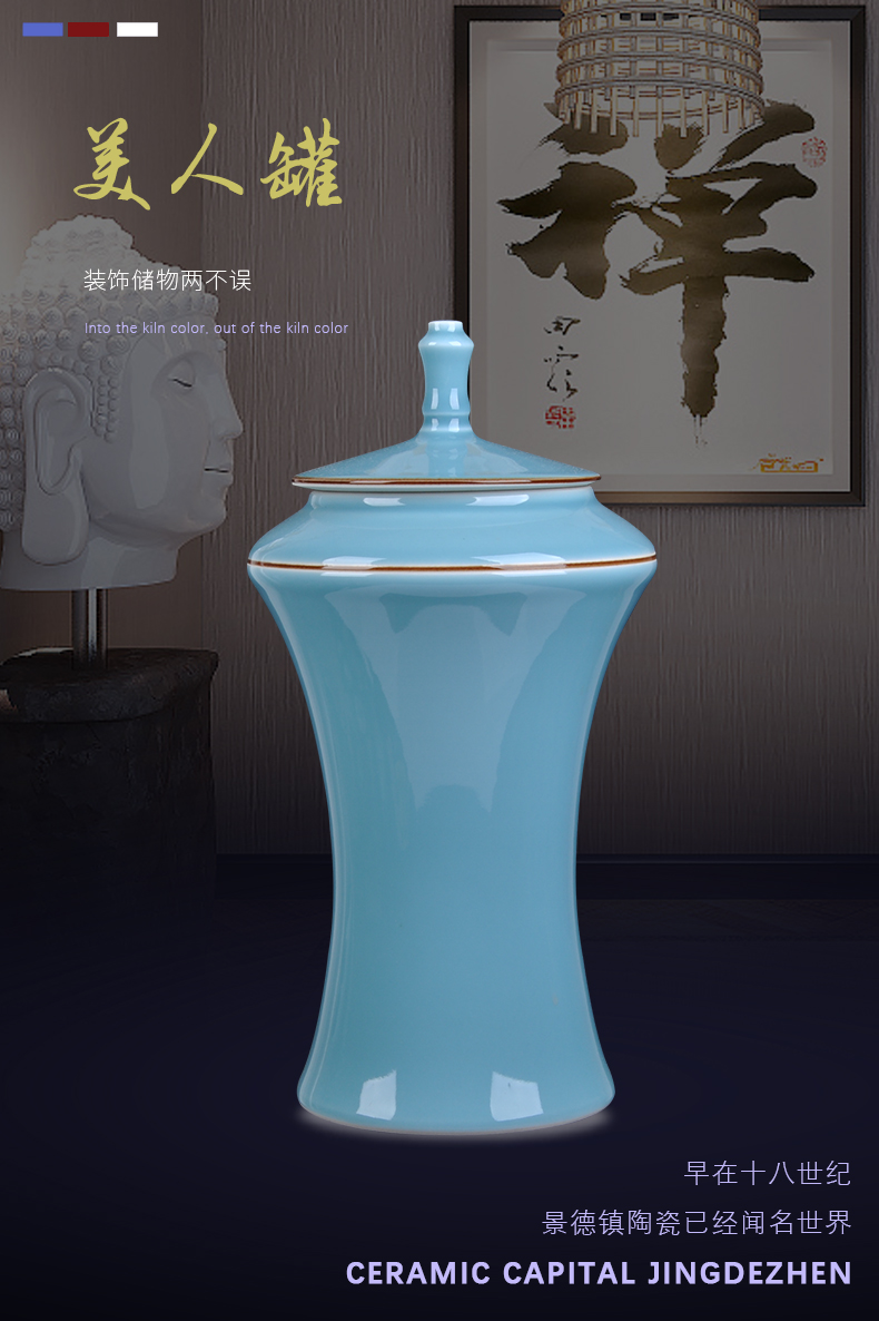 Jingdezhen ceramics archaize storage tank general tea pot with cover sitting room place, home decoration