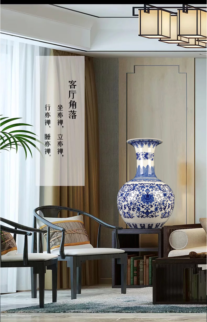 Jingdezhen ceramics antique flower arranging the sitting room porch bedroom of blue and white porcelain vase household adornment style furnishing articles