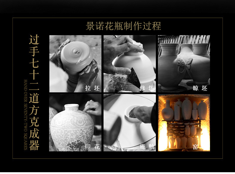 Jingdezhen ceramic furnishing articles archaize large Chinese blue and white porcelain vase sitting room porch TV ark adornment arranging flowers