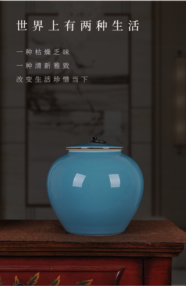 Jingdezhen ceramics ceramic blue storage tank caddy fixings home sitting room place hotel kitchen accessories