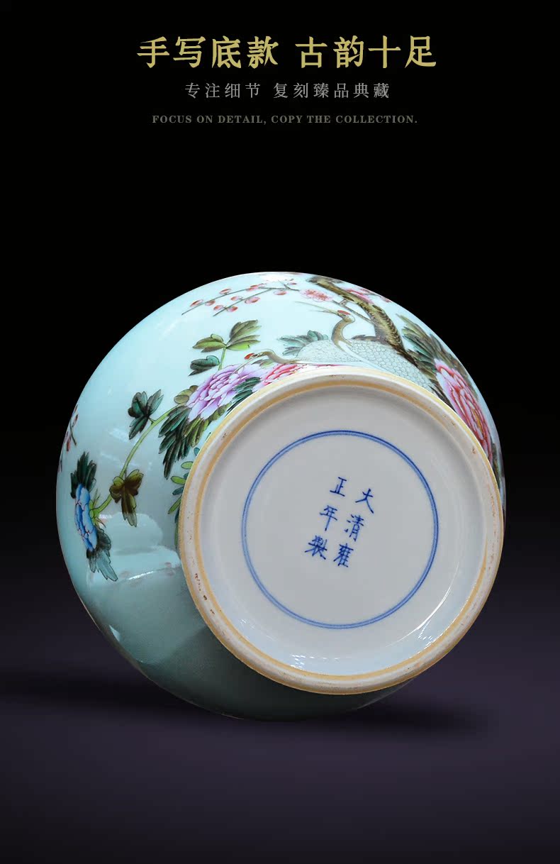 Jingdezhen ceramics archaize the qing qianlong colored enamel painting of flowers and general pot vase Chinese crafts are sitting room