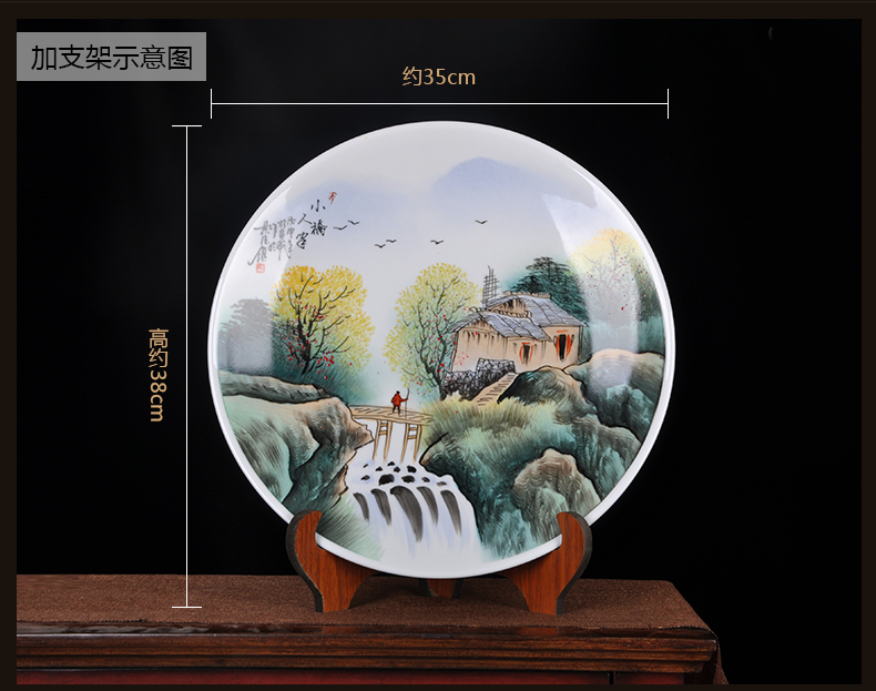 Hang dish of jingdezhen ceramics decoration plate of hand - made "Bridges the somebody else sit home decoration handicraft furnishing articles