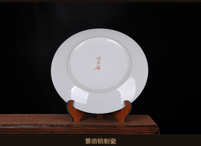 Jingdezhen ceramic hang dish of new Chinese style to decorate dish hand - made sat dish sitting room porch decoration handicraft furnishing articles