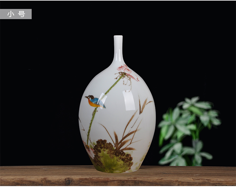 Jingdezhen ceramics new Chinese hand - made crane bird three - piece home furnishing articles sitting room decoration decoration arts and crafts