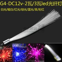 DC DC12V G4 LED fiber optic decorative bulb light source White Light warm white blue light 1W festival decoration
