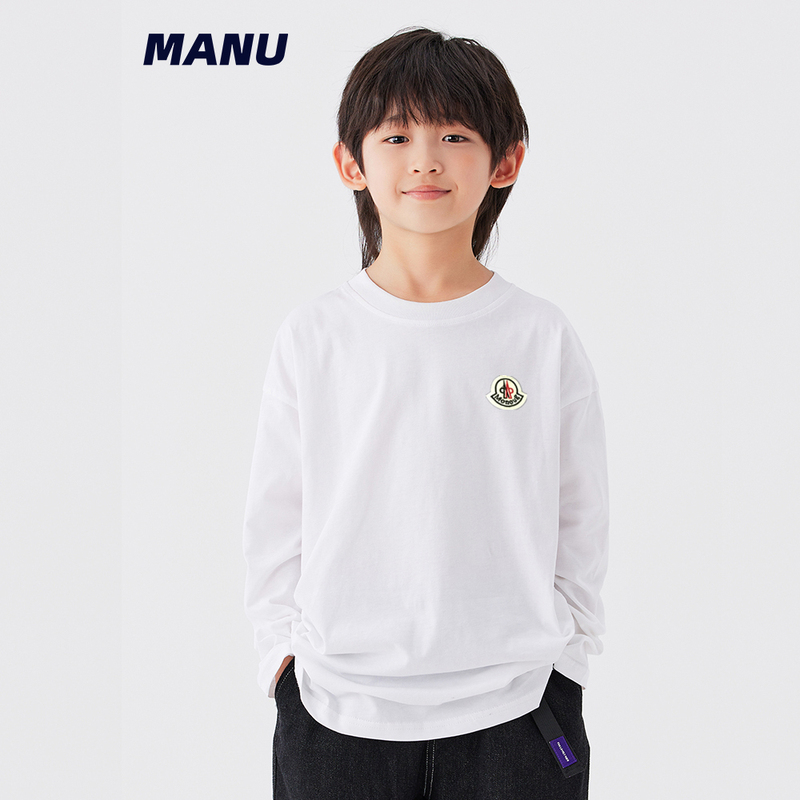 Big Brand Boys' and Girls' Children's Long-Sleeve T-Shirts, Casual Loose Fit Shirts for Boys and Girls, Trendy Base Shirts for Older Kids