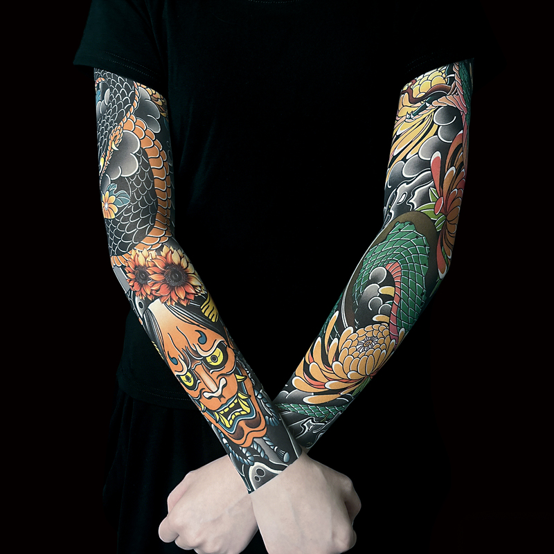 [Free Mix and Match of Patterns] New Ultra-Thin Seamless Flower Arm Ice Sleeves Simulated Tattoo Sleeves