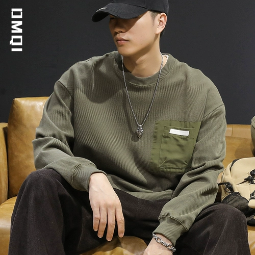 Демисезонный ретро свитшот, лонгслив, футболка, в американском стиле, оверсайз, осенний