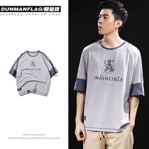 Short sleeve T-shirt men summer trend cotton round neck Half sleeve T-shirt ins Tide brand loose size body shirt base shirt