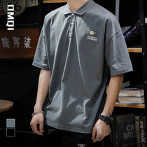 Summer pure cotton chubby day system turtlenecks polo shirt short sleeve male tide card big code loose half sleeve clothes Paul shirt tide