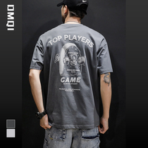 Summer pure cotton short sleeve t-shirt male trend loose with large code Chains and half sleeves clothes Fat 100 lap of compassion