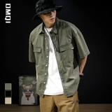 Летняя японская ретро рубашка, куртка, футболка, короткий рукав, оверсайз