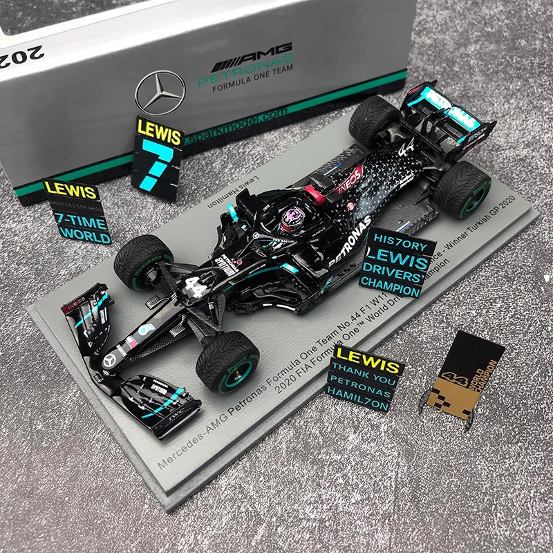 Shasha Car Model F1 Spark 1:43 Mercedes-Benz Hamilton 2020 W11 Turkish Grand Prix 7Th Championship Edition