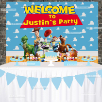 Toy Story theme girl birthday party Dessert table photo background wall decoration Poster custom name
