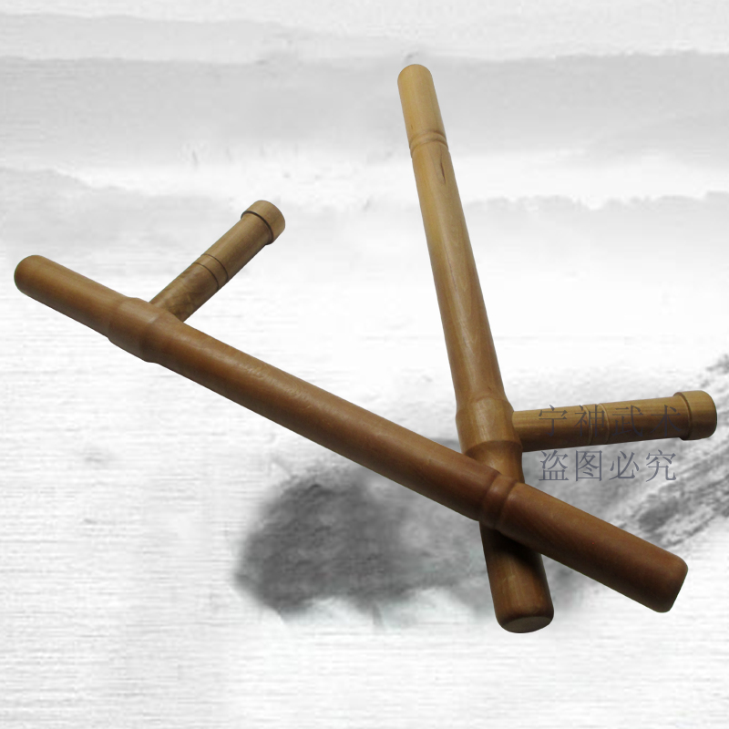 T-shaped stick Martial arts double stick double stick T-shaped stick T-shaped stick T-shaped stick Pear heart Solid wood short stick Self-defense popularity
