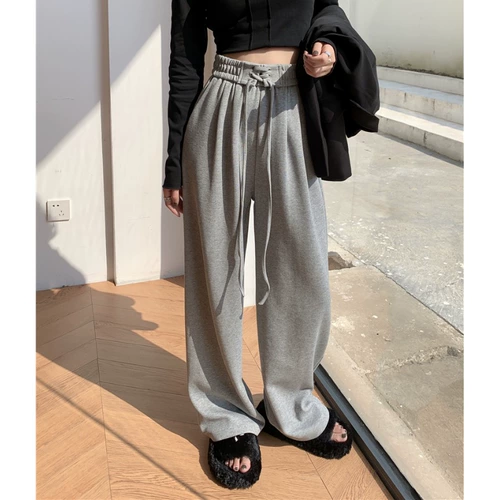 Осенние черные приталенные штаны для отдыха, большой размер, оверсайз