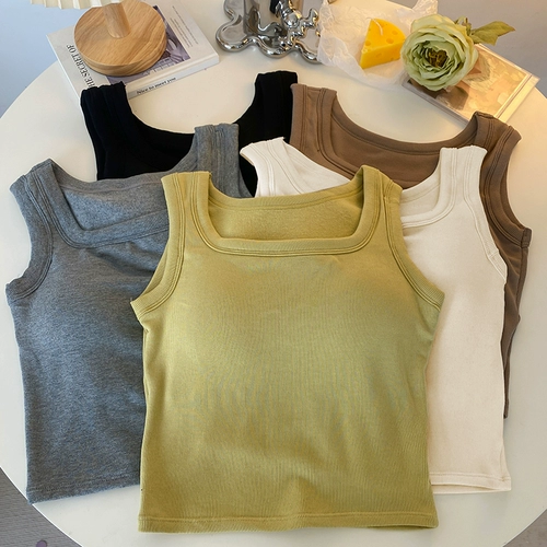 Модный топ с чашечками, белая футболка без рукавов, большой размер, в корейском стиле, красивая спина