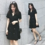 Mùa hè phiên bản Hàn Quốc của phân bón cộng với phụ nữ XL váy mỏng mỏng mỡ trái tim máy áo khoác 200 pound váy đen nhỏ quần mặc trong váy