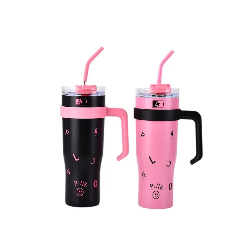 BLACKPINK 40OZ льда черная чашка Yan ценность девочки ручка трубочка чашка автомобильная портативная чашка