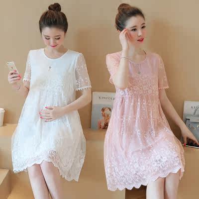 Maternity summer dress loose Chiffon beaded maternity dress fashion maternity dress spring and summer 2021 new top