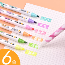  Erasable candy color fluorescent marker pen shaking sound with the same small fresh student color pen light color elimination pen