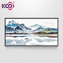 KS cross stitch 2021 New Line embroidery living room landscape painting modern simple triple painting Huanhai stacked Mountain
