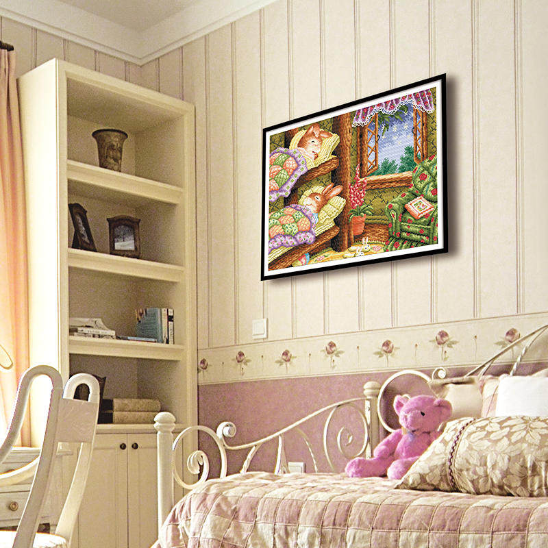 KS Cross embroidered 2020 new happy dream home Peter Rabbit children's bedroom small pieces handmade line embroidered minimalist