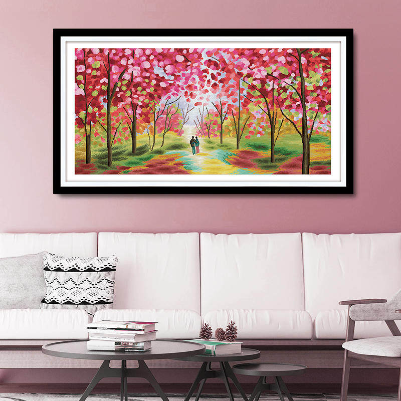 KS Cross embroidered 2021 new good embroidered romantic lovers Abstract European-style oil painting scenery Living room Bedrooms all the way up to you