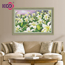 KS lily flower cross stitch 2021 new living room room plant flower White Lily thread embroidery hundred years good full embroidery