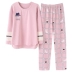 Đồ ngủ nữ dài tay mùa thu và mùa đông cotton dịch vụ tại nhà cotton Hàn Quốc dễ thương hoạt hình phù hợp với hai mảnh đồ bộ mặc nhà Bộ Pajama