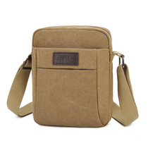  Mens shoulder bag Canvas casual simple messenger bag middle-aged and elderly satchel multi-layer business wallet old man backpack