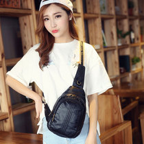  Chest bag female Korean version of soft leather small backpack simple casual all-match womens chest bag shoulder messenger bag trendy small fanny pack